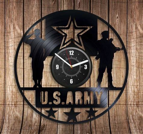 Us Army Wall Clock United States Army Lp Clock Retro Vinyl Record