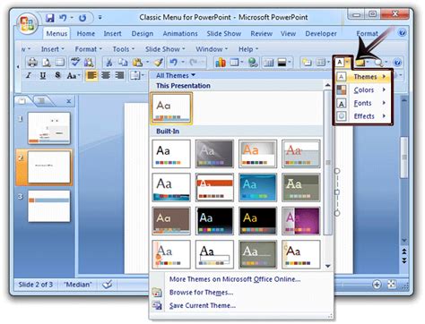 Where Is The Themes In Microsoft Powerpoint 2007 2010 2013 2016