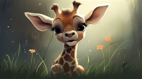 An Animation Of A Cute Baby Giraffe Background Cute Pictures Of