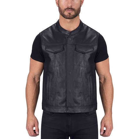 Gardar Leather Motorcycle Vest For Men Viking Cycle