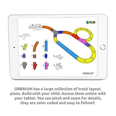 Orbrium Toys 68 Pcs Wooden Train Track Expansion Pack Compatible With
