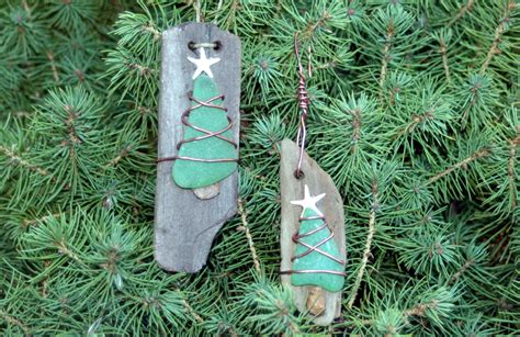 For other ways to use your sea glass collection, consider making a pretty macrame seaglass. Driftwood Ornament Sea Glass Ornament Christmas Tree | Etsy