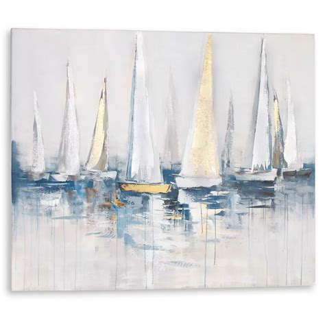 Harbor Print On Canvas In 2020 Sailboat Painting Acrylic Boat