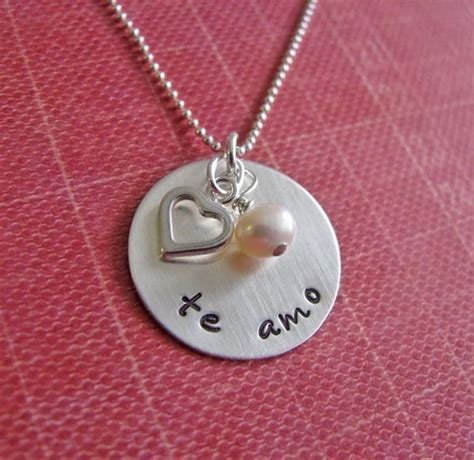 Sterling Silver Te Amo Necklace Etsy