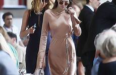 kendall braless gown jenner satin nipple piercing street her runway pink city catwalk paris back bra clear goes shows off