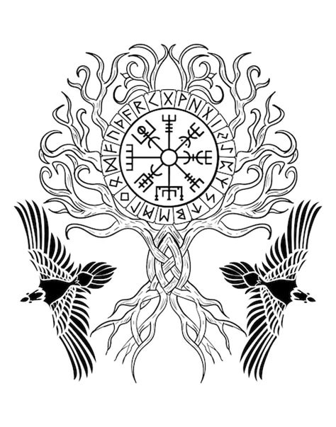 Premium Vector Yggdrasil The Tree Of Life Vikings Symbol Odinwith
