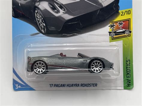 Hot Wheels 17 Pagani Huayra Roadster Gray Hw Exotics 210 2018 Vhtf