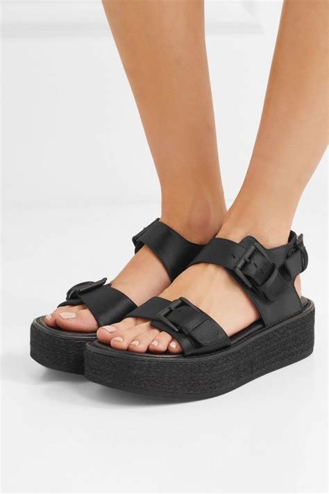 Shop now and get free delivery when you spend $50. Black | Womens Ann Demeulemeester Sandals Satin platform ...