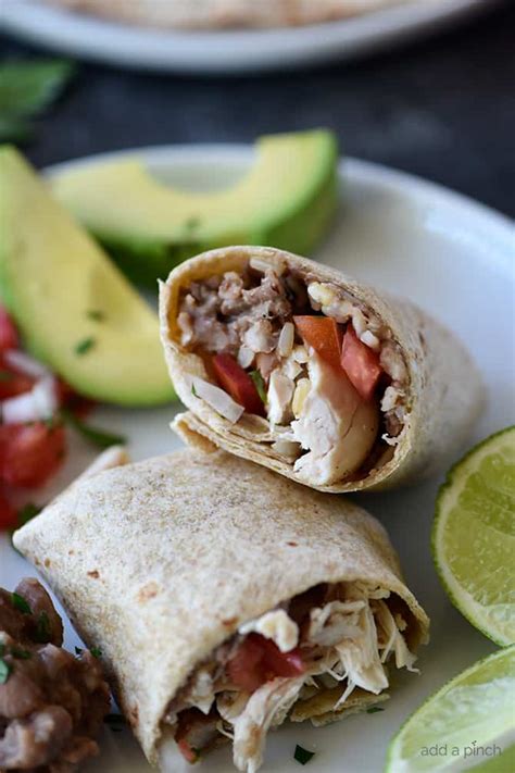 There's no need to run to the nearest fast food chain when you can whip up shredded chicken tacos in 15 minutes! Shredded Chicken Burritos Recipe - Add a Pinch
