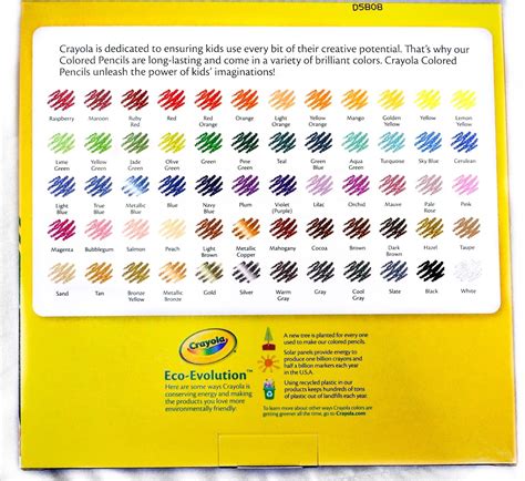 Printable Crayola Color Chart