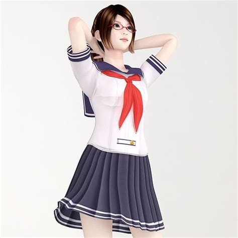 Natsumi Schoolgirl Pose 03 3d Model Cgtrader