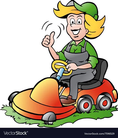 Cartoon Of A Handy Gardener Woman Riding Vector Image