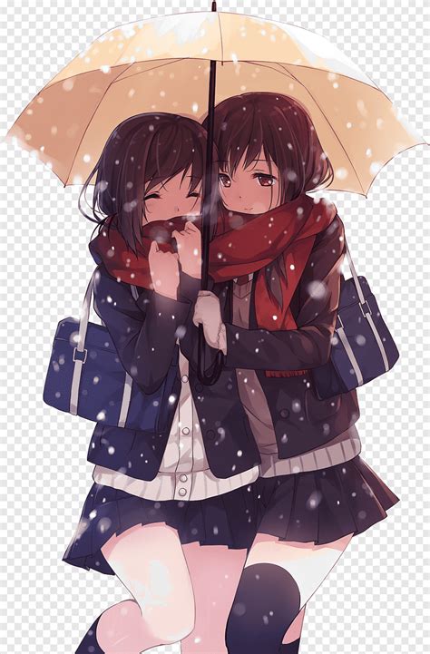 Free Download Anime Women Under Umbrella Illustration Anime Friends