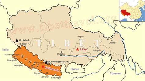 Tibet And Nepal Map Cities And Towns Map