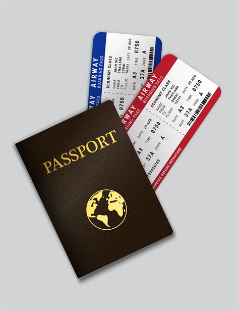 Passport With Airplane Tickets Inside 663659 Vector Art At Vecteezy