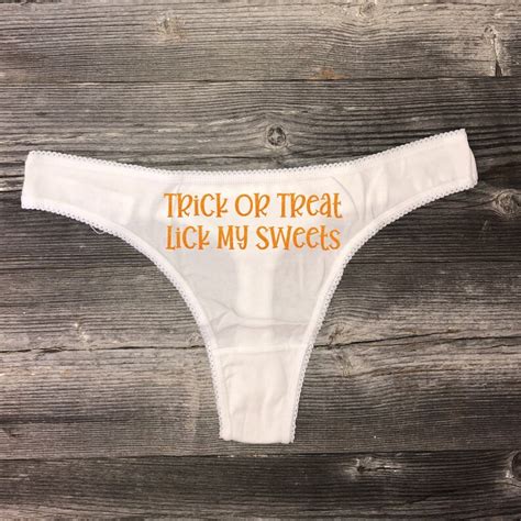 trick or treat lick my sweets thong halloween panties etsy