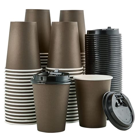 Buy 100 Pack 12 Oz Paper Coffee Cups Brown Disposable Coffee Cups With