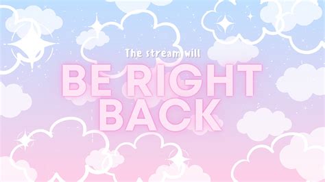 Animated Pink Kawaii Cloud Twitch Be Right Back Screen Kawaii Twitch Screen Purple Cloud Twitch