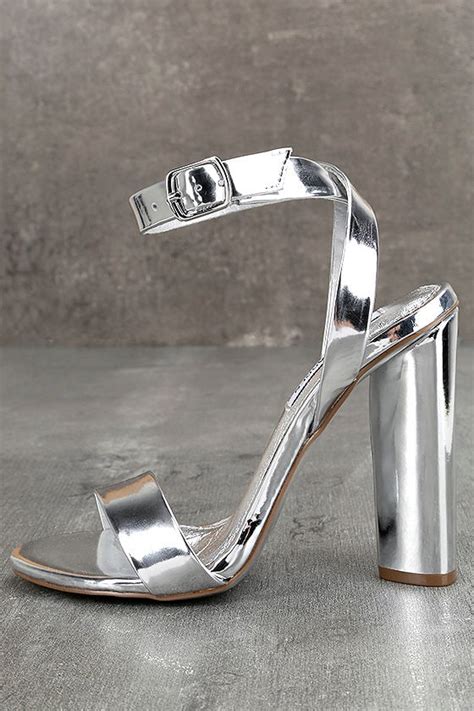 steve madden treasure silver heels ankle strap heels 99 95