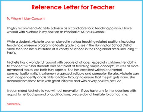 Teacher Recommendation Letter Example Letter Samples And Templates
