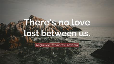 Miguel De Cervantes Saavedra Quote Theres No Love Lost Between Us