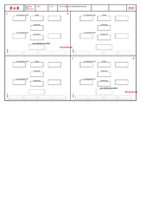 Printable Blank Football Formation Sheets Printable Templates