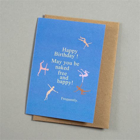 Naked Free And Happy Greeting Card