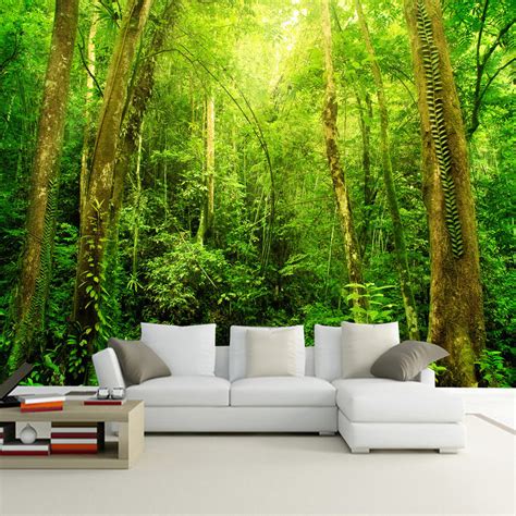 Custom Wallpaper Mural Sunshine Forest Tree Landscape Bvm Home