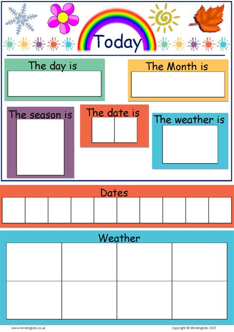 Today Is Dates Weather And Seasons Chart Mindingkids Preschool
