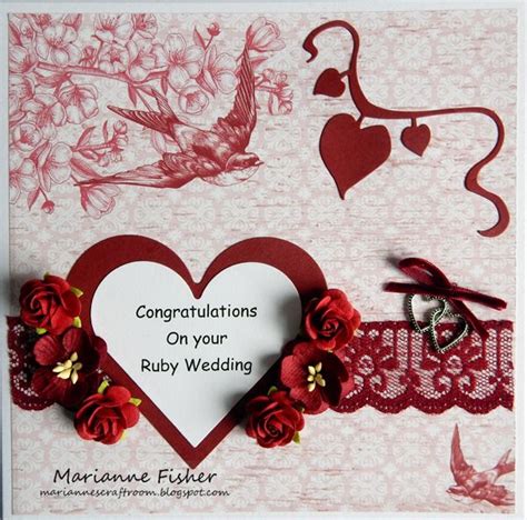 Marianne's Craftroom: Ruby Wedding Commission | Craftwork cards, Ruby