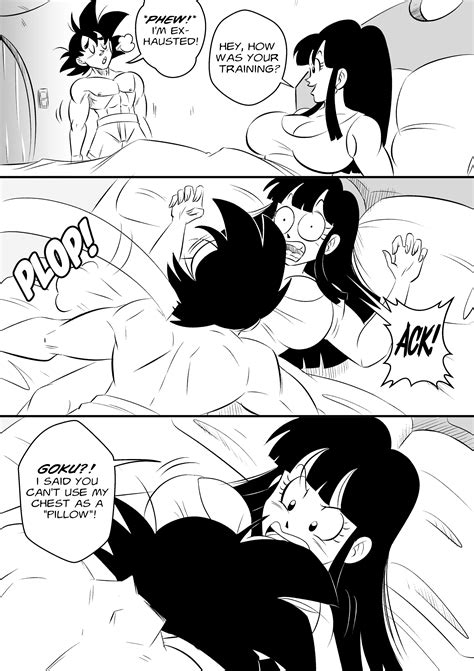 Rule 34 Breast Grab Breast Pillow Canon Couple Chichi Comic Couple Dragon Ball Dragon Ball Z