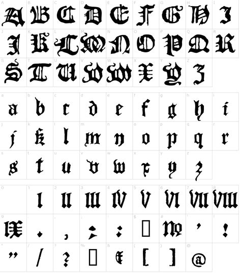 What are different font names? Blackletter Font Download