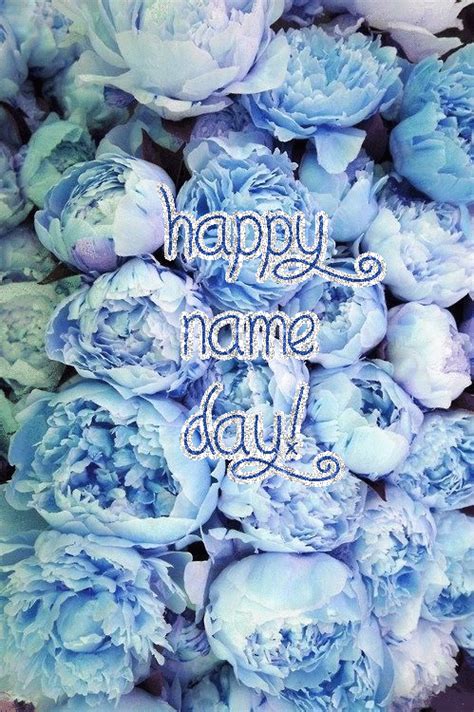 Happy Name Day Blue Flowers Happy Birthday