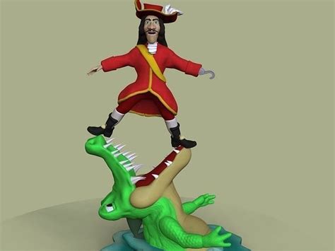Captain Hook And Tick Tock 3d Model 3d Printable Cgtrader
