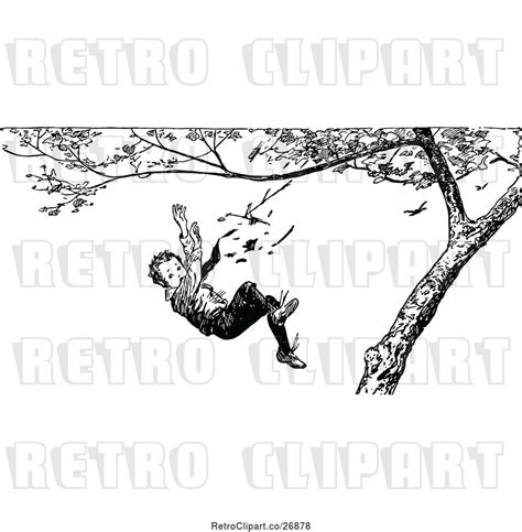 Vector Clip Art Of Boy Falling From A Tree By Prawny Vintage 26878