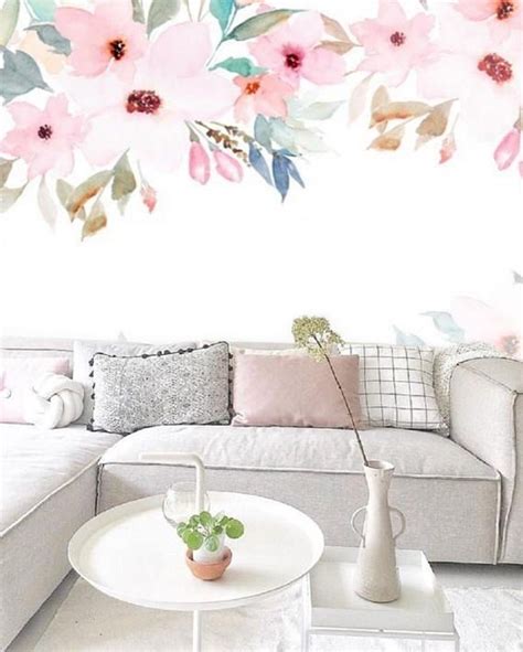 The wallpaper looks best when installed on a clean white surface. Peel and Stick Wallpaper Floral Mural Removable Wallpaper ...
