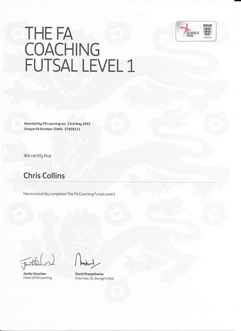 Fa Coaching Futsal Level 1 23 May 2015 Pro Coaching Academy