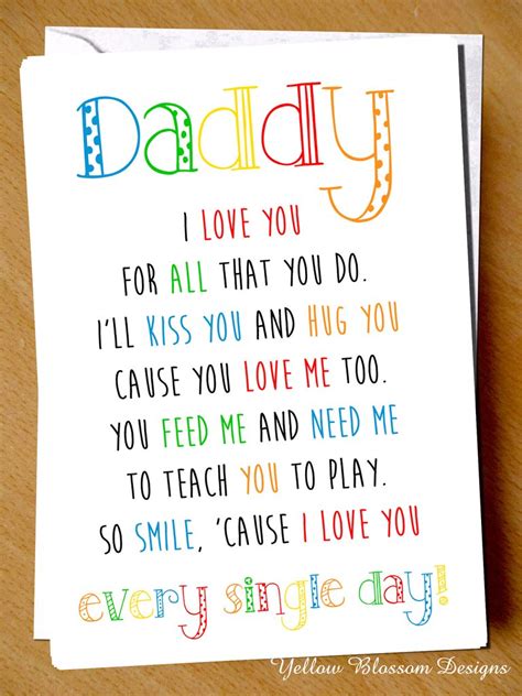 Not only does a birthday card show how much you care, but it can also help personalize your gift. Daddy I We Love You For All That You Do Father's Day Card ...