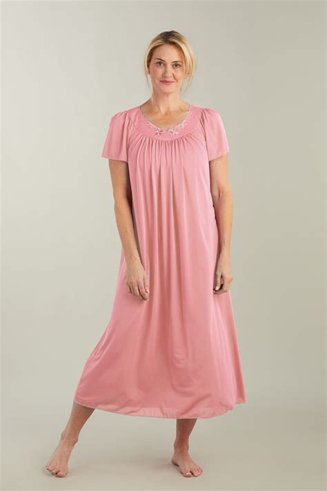Nylon Tricot Long Nightgown Miss Elaine Store