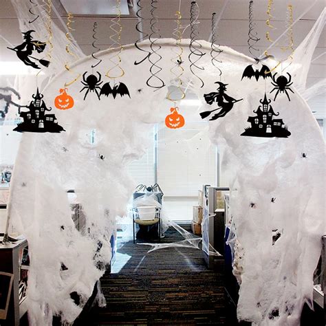 22pcs Black Halloween Party Swirls Castle Witches Bats Spiders Pumpkin