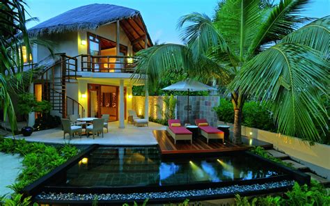 Luxurious Beach Villa Hd Desktop Wallpaper Widescreen High