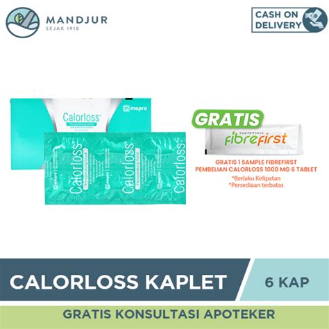 Calorloss 1000 Mg 6 Tablet Suplemen Makanan Kaya Serat Lazada Indonesia