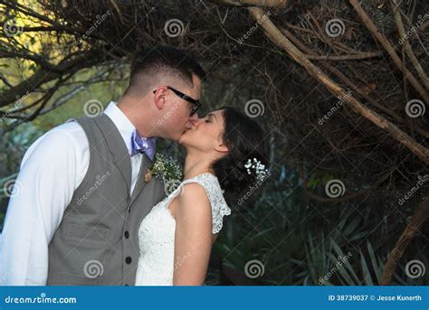 Newly Married Couple Kissing Stock Image Image Of Romance Portrait 38739037
