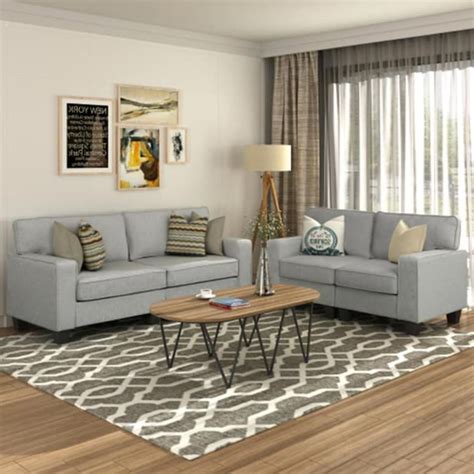 Clihome 2 Piece Grey Living Room Set In The Living Room Sets Department