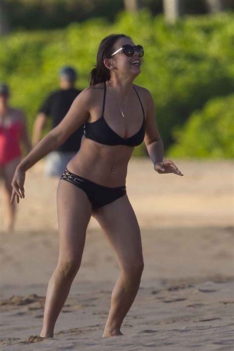 Janel Parrish In A Bikini At A Beach In Hawaii October Celebsla Com