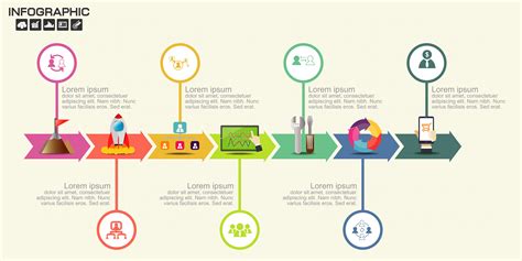 Infographic Timeline Arrows Template Layout With Vector Image My XXX
