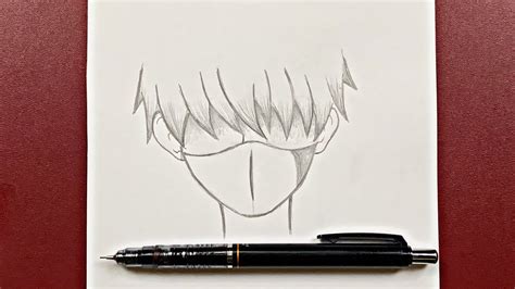 Easy Anime Drawing How To Draw A Sad Boy Wearing A Mask Easy Step By
