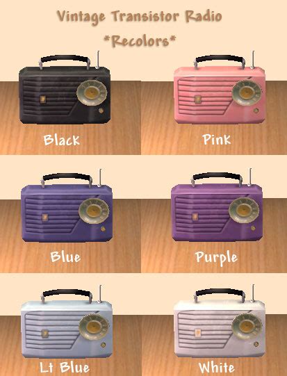 Mod The Sims Vintage Transistor Radio Recolors