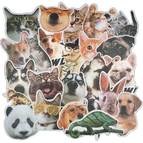 Td Zw 24pcslot Lovely Cute Pets Puppy Cat Stickers For Car Laptop