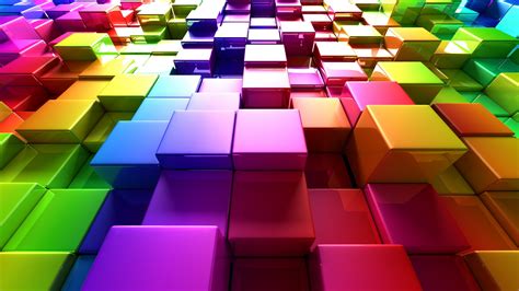 3d Colorful Cube Wallpaper